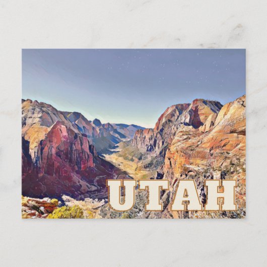 Utah Zion Natuur Adventure Hiking Park Briefkaart (Voorkant)