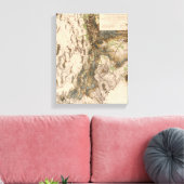 UtahPanoramic MapUtah Canvas Afdruk (Insitu (Woonkamer))