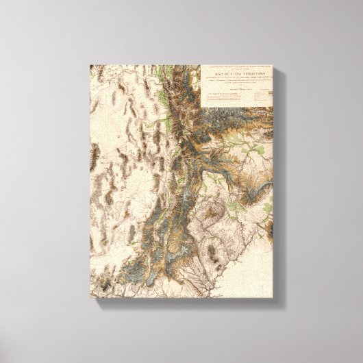 UtahPanoramic MapUtah Canvas Afdruk (Voorkant)