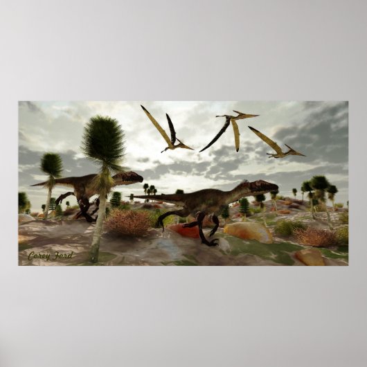 Utahraptor Hunt Print (Voorkant)