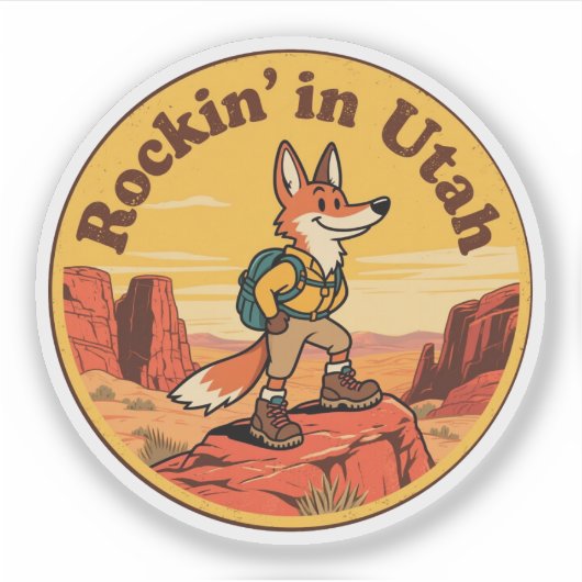 Utah's Mighty 5 - Nationale parken cadeau Sticker (Voorkant)