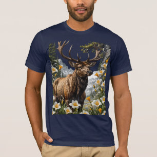 Utahse Eland Omringd Door Sego Lelie Bloemen T-shirt