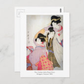 Utamaro Geishas met Tipsy Client Briefkaart (Voorkant / Achterkant)
