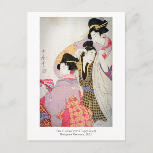 Utamaro Geishas met Tipsy Client Briefkaart