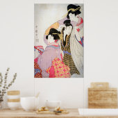 Utamaro Geishas met Tipsy Client Poster (Keuken)