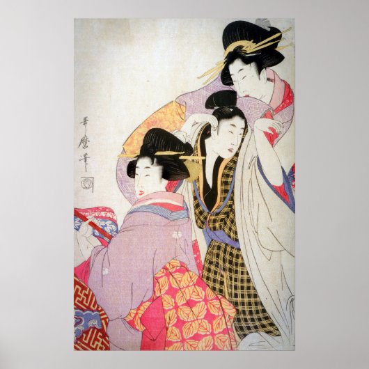 Utamaro Geishas met Tipsy Client Poster (Voorkant)