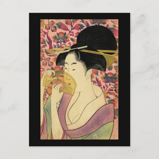 Utamaro Kitagawa Kushi Comb Briefkaart (Voorkant)