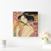 Utamaro: Kushi (Comb). Vierkante Klok (Huis)