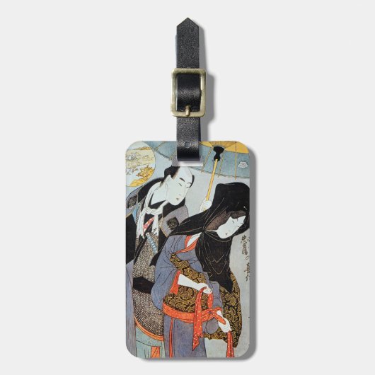 Utamaro: Lovers, 1797 Bagagelabel (Voorkant verticaal)