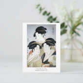 Utamaro Three Beauties of Edo Briefkaart (Staand voorkant)