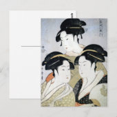 Utamaro Three Beauties of Edo Briefkaart (Voorkant / Achterkant)
