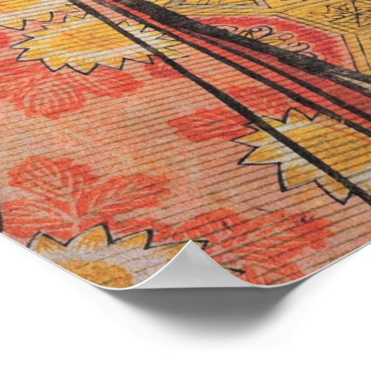 Utamaro Two Beauties met Bamboo Poster (Hoek)