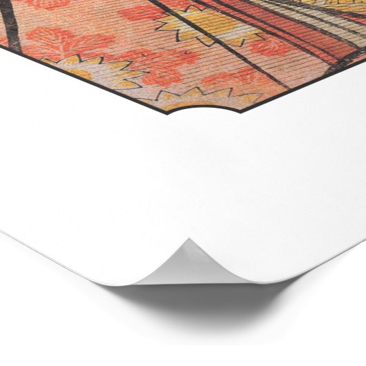 Utamaro Two Beauties met een scherm van Bamboo Poster (Hoek)