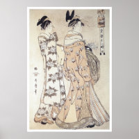 Utamaro-uur van de aap 1780-kunst-Prints