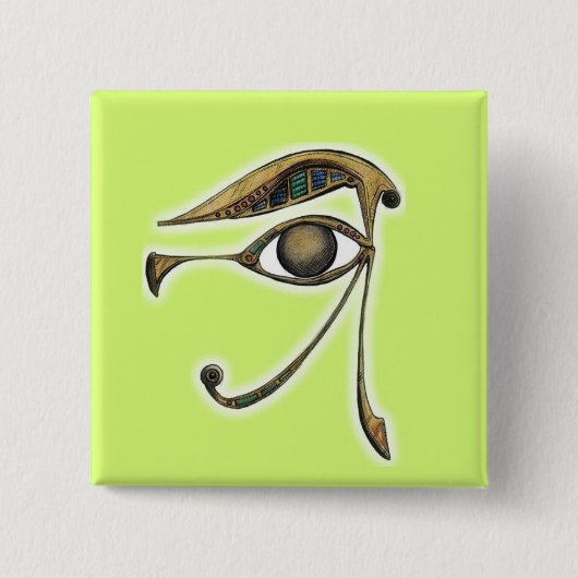 Utchat - Amulet of Protection Vierkante Button 5,1 Cm (Voorkant)