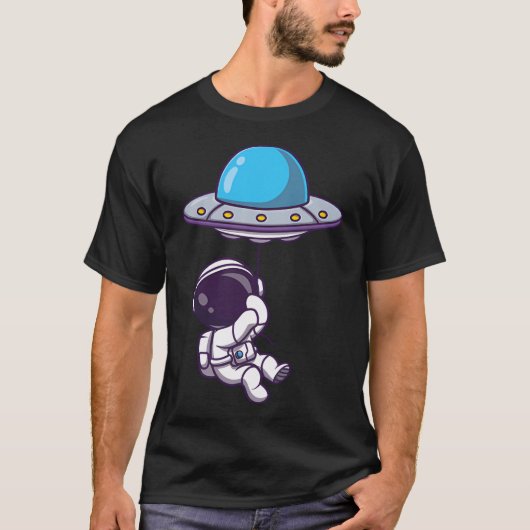 UTE-astronaut drijft met UFO-ballon T-shirt (Voorkant)