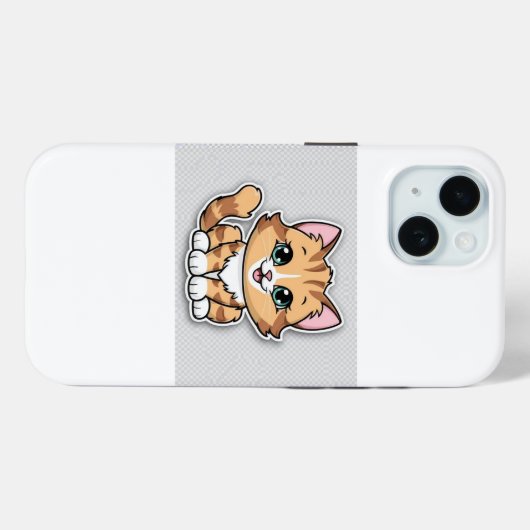 Ute Cartoon Cat Illustratie – Transparant Backgro Case-Mate iPhone Case (Achterkant (horizontaal))