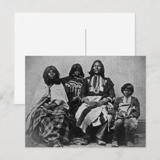 Ute Family  Stereoview Briefkaart (Voorkant / Achterkant)