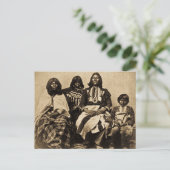 Ute Family  Stereoview Sepia Briefkaart (Staand voorkant)
