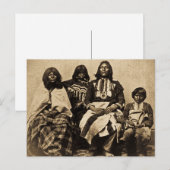 Ute Family  Stereoview Sepia Briefkaart (Voorkant / Achterkant)