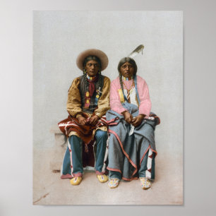 Ute Indian Couple - Pee Viggi en Squaw Poster