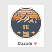 Ute, Iowa Sticker (Vel)