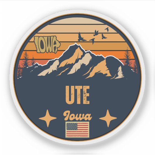 Ute, Iowa Sticker (Voorkant)
