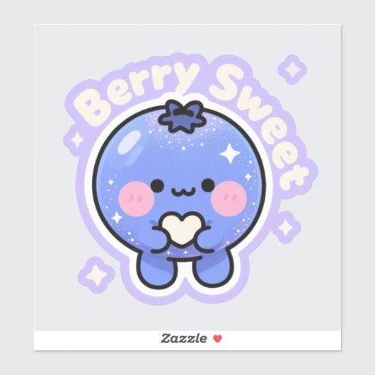 ute Kawaii Alien Blueberry-Sticker | esthetische s Sticker (Vel)