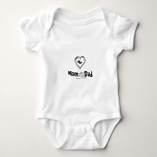 ute Mum & Dad Heart – Custom Name Baby Bodysuit (Voorkant)