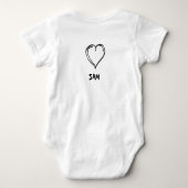 ute Mum & Dad Heart – Custom Name Baby Bodysuit (Achterkant)