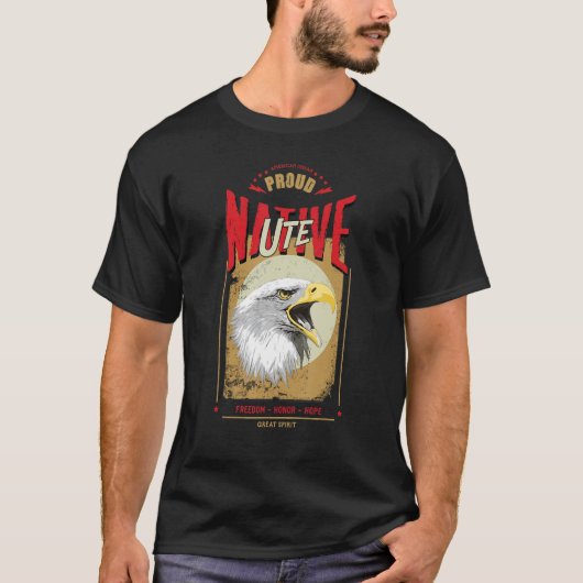 Ute Native American Eagle Spirit Honor T-shirt (Voorkant)