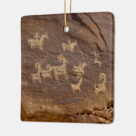 Ute Petroglyphs Keramisch Ornament (Links)