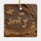 Ute Petroglyphs Keramisch Ornament (Voorkant)