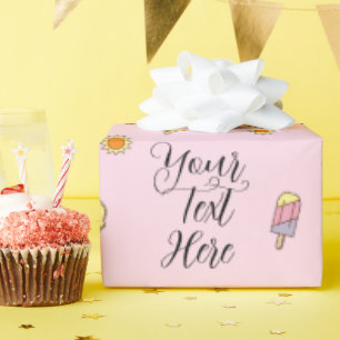 Ute Roze & Sinaasappel Ombre Zomer Inpakpapier