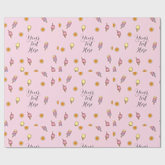 Ute Roze & Sinaasappel Ombre Zomer Inpakpapier (Vlak)