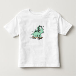 ute Triceratops Roller Skating for Kids Kinder Shirts