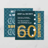 UTEMPLATE 60th SURPRISE Birthday Stars Funny A04 Kaart (Voorkant / Achterkant)