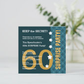 UTEMPLATE 60th SURPRISE Birthday Stars Funny A04 Kaart (Staand voorkant)