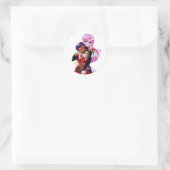 Utena en Anthy - Revolutionair Meisje Utena Ronde Sticker (Tas)