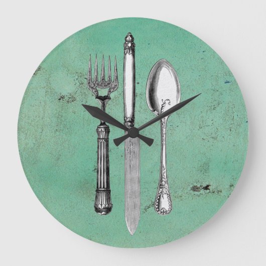 Utensil Art Vintage Grote Klok (Voorkant)