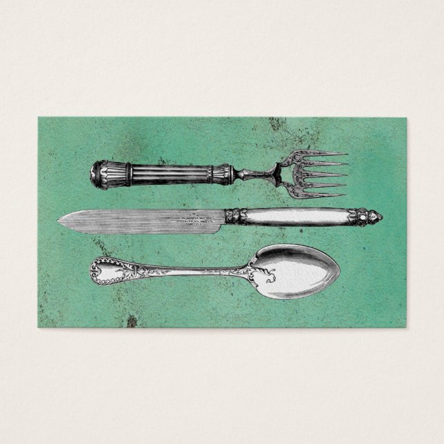 Utensil Art Vintage Visitekaartjes (Voorkant)