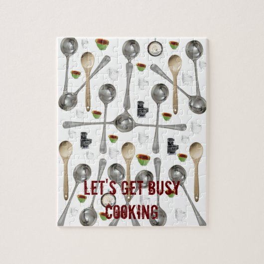 Utensils Wooden Spoon Jigzaag Puzzle Daisy Legpuzzel (Verticaal)