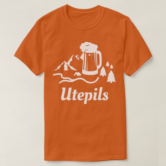 Utepils Drink bier in Noorwegen Noors Word T-shirt (Design voorkant)