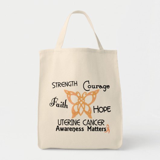 Uteriene kanker Celtic Butterfly 3 Tote Bag (Voorkant)