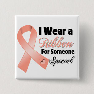 Uteriene kanker lint iemand speciaal vierkante button 5,1 cm