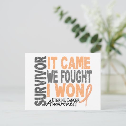 Uteriene kanker overlevende het werd dat we vonden briefkaart (Staand voorkant)