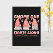 Uteriene kanker Peach Ribbon Gnome Kaart (Gele Bloem)
