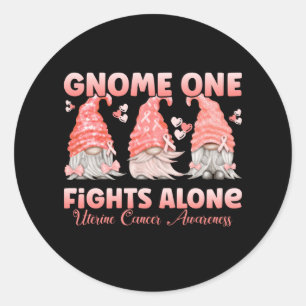 Uteriene kanker Peach Ribbon Gnome Ronde Sticker
