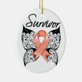 Uteriene kanker Survivor Butterfly Keramisch Ornament (Rechts)