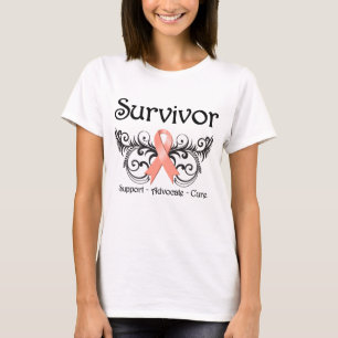 Uteriene kanker Survivor Floral Deco T-shirt